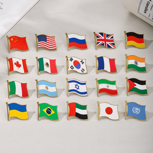 Broche de bandera nacional, pin de amistad, aleación, esmalte personalizado, chapado en oro, ecológico, para mujer, regalo para fiesta de compromiso o boda - Product Image 2