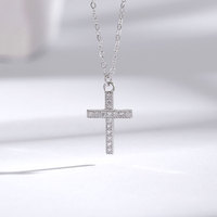 Collier pendentif croix en argent sterling S925 plaqué or 14 carats avec zircon pour femme, cadeau de mariage et d'anniversaire, chaîne en câble