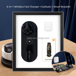 Migliori <span class=keywords><strong>idee</strong></span> imprenditoriali <span class=keywords><strong>regalo</strong></span> aziendale regali promozionali per ufficio 6 in 1 supporto di ricarica + auricolari + braccialetto intelligente regali personalizzati - Product Image 1