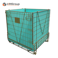 Cage de stockage en treillis métallique en acier doux galvanisé au zinc, empilable et pliable, pour préformes PET d'entrepôt