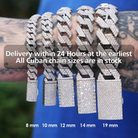 Collier chaîne cubaine en moissanite 8MM 10MM 12MM 14MM pour hommes, style hip-hop, avec diamants VVS, et bracelet cubain en argent 925 – Vente en gros