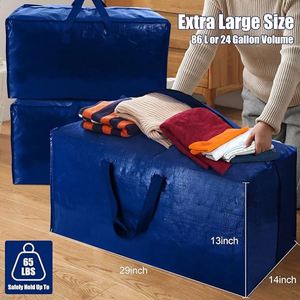 4 Pack Heavy Duty Extra Large Moving Bags with <b>Backpack</b> Straps Extra Large <b>Tool</b> Bag Moving Bags with Zipper - Product Image 5