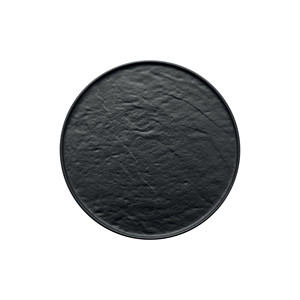 Plateau de service rond noir effet pierre Ø 22 cm avec bord en porcelaine M1934 - Product Image 1