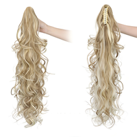Nouvelle perruque pour femme de style européen et américain, queue de cheval bouclée naturelle, extension de queue de cheval tressée à pince, ondulée et haute