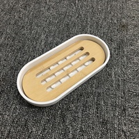 Porte-savon et porte-shampoing en bambou ovale personnalisé, design moderne et luxueux, respectueux de l'environnement, avec logo personnalisé