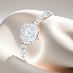 Elegant Women's Dress <b>Watch</b> Shiny Diamond-Encrusted Alloy <b>Case</b> MOP Dial Waterproof Fashion Ladies Quartz <b>Watch</b> - Product Image 5