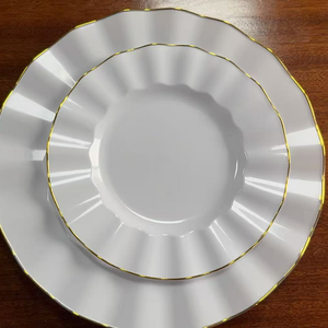 Assiettes jetables de luxe en PS sans BPA, style <span class=keywords><strong>vintage</strong></span>, couleur personnalisée, pour mariage, fête, camping, kit de dîner Sweet Dew - Product Image 3