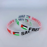 Bracelets en silicone souple en PVC, pour soutenir Gaza et la Palestine libre.