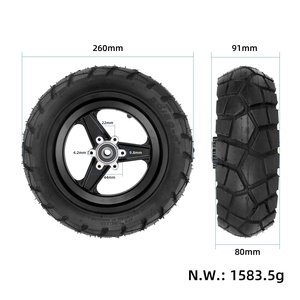 T3 Front Wheel <b>Hub</b> with 80/50-6.5 Tire Original Front Wheel with Tire For KuKirin T3 <b>Electric</b> Scooter Official Replacement Part - Product Image 2