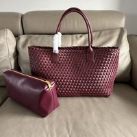 Sac à Main Tressé Haut de Gamme Simple et Tendance pour Femme, Sac à Bandoulière en Cuir Véritable, Sac Shopping de Luxe, Sacs à Main Mode