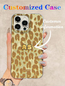 <span class=keywords><strong>Coque</strong></span> de téléphone <span class=keywords><strong>personnalisée</strong></span> imprimé léopard avec <span class=keywords><strong>initiales</strong></span>, 1 pièce, personnalisation feuille d'argent, peinture UV, support TPU - Product Image 5