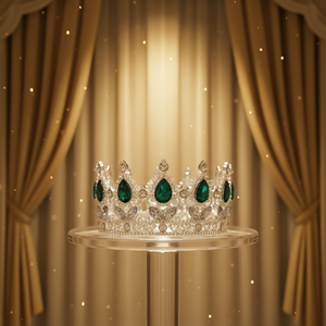 <span class=keywords><strong>Couronne</strong></span> Tiara Ronde Européenne à Petits Strass, Modèle 2026, Meilleure Vente, Excellent Prix pour Accessoires de Robe de Mariage et Fête d'Anniversaire - Product Image 5