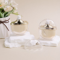 Bouteille de pompe de lotion cosmétique à double paroi vide de 50ml bouteille de fond de teint liquide de crème solaire cosmétique PS en plastique de luxe avec couvercle transparent