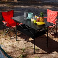 Table se pliante en aluminium portative extérieure de camping de pique-nique pour camper avec le Cabinet
