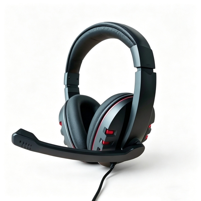 Over-Ear Wired Gaming Headset 3.5mm Stereo Headphone with Rotatable High Sensitivity Microphone Skin-Friendly Leather Earcup