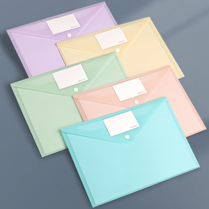 Hot Sales Clear Plastic A4 <strong>File</strong> Bag with Snap Button School <strong>Folder</strong> Document Wallet Pocket <strong>Envelope</strong> for Document Organization - Product Image 2