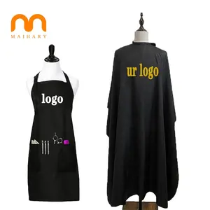 Factory Custom logo Printed beauty waterproof polyester gown hairdressing barber cape salon