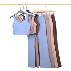 Pantaloni con fondo bandiera gilet a forma di U vestito nudo sensazione Fitness reggiseno sportivo di bellezza posteriore <span class=keywords><strong>abbigliamento</strong></span> Yoga Top - Product Image 1