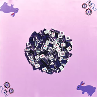 Jeu de tuiles de mahjong en acrylique gravé à 1 couche Lucky Rabbit, luxe moderne, pour jeux d'échecs et de cartes, écologique, portable, cadeau d'extérieur