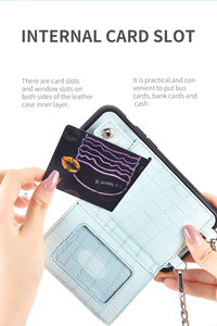 <span class=keywords><strong>Tarjeta</strong></span> <span class=keywords><strong>de</strong></span> Crédito teléfono caso <span class=keywords><strong>de</strong></span> cartera hombro extraíble Correa bandolera <span class=keywords><strong>de</strong></span> cadena larga funda móvil para iPhone 11 Pro - Product Image 2