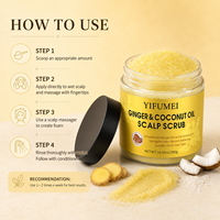 OEM ODM Minyak Jahe Kelapa Scrub Anti-Ketombe Pembersih Mendalam Memperkuat Akar Rambut Melembapkan 300g Label Pribadi Rambut