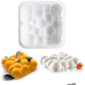 Güvenlik düzensiz bulut köpük tasarım silikon kalıp çikolatalı pasta Tart Pan Bakeware 3D mousse kek kalıpları