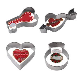 Stampo per torta nuziale di san valentino in acciaio inossidabile cupido e coppia di <span class=keywords><strong>biscotti</strong></span> con cuore d'amore per feste di <span class=keywords><strong>biscotti</strong></span> dolci - Product Image 2