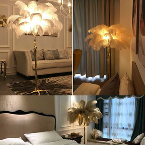 Современный домашний декор, диван в скандинавском стиле, спальня, гостиная, дом, светильник, кронштейн, светильник, стоячий светодиодный, роскошный, страусиный перо, напольный светильник - Product Image 3