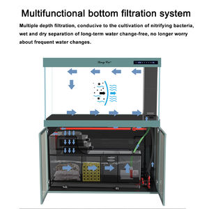 현대 직사각형 모양의 수생 장식 내부 필터 물 펌프 거실 수족관 용 어항 수중 유리 탱크 - Product Image 6