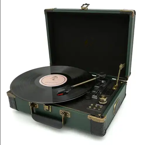 Porte-documents portable Tourne-disque avec Bluetooth et USB-Vert - Product Image 2