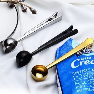 Paslanmaz çelik kahve çekirdeği ölçüm kaşığı kepçe çanta klipsi - Product Image 2