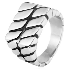 yunnique Men's Geometric <b>Titanium</b> Steel <b>Ring</b> Steel Color Wedding Jewelry Gift - Product Image 1