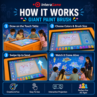 Mesa de Dibujo con Proyección Personalizable para Niños, Juego de Pintura Interactivo Inteligente con Proyección, Sistema de Creación de Arte Digital para Niños