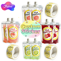 Rotolo di Adesivi Personalizzati in Vinile Lucido Durevole, Etichette Personalizzate per Alimenti Resistenti al Congelamento e Impermeabili