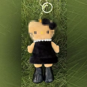 Portachiavi Peluche Gatto Nero NIC a Gamba Lunga, Stile Dark Cool, Ciondolo Borsa, Bambola Imbottita, Regalo per Ragazze, Vendita all'Ingrosso - Product Image 4