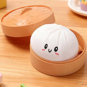 ของเล่นบีบตุ๊กตาซาลาเปาขนาดใหญ่ ของเล่นบีบตุ๊กตาซาลาเปาสำหรับเด็ก ของเล่นบีบตุ๊กตาอาหาร TPR แบบคืนรูปช้า ของเล่นบีบตุ๊กตาอาหารแบบแพ็คแยกชิ้น - Product Image 4