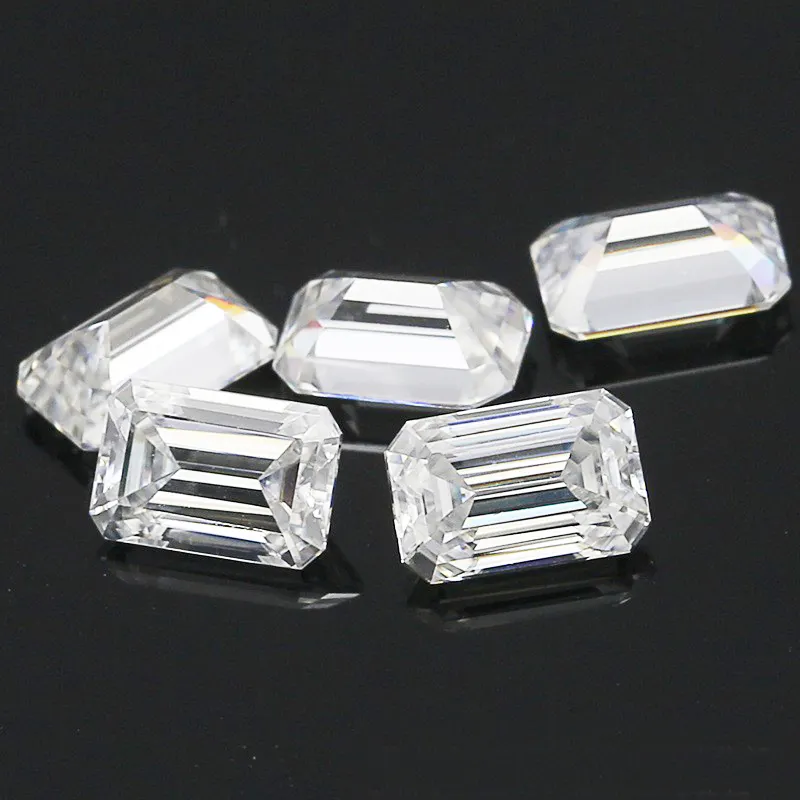 Emerald cut / octagon 5x3mm ~ 11x9mm synthetic loose gemstone price white D color VVS Moissanite Diamond