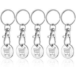 Llavero de metal 2D con diseño personalizado de fábrica, tipo ficha para carrito de supermercado, con bloqueo para carrito 2x2 - Product Image 1