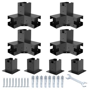 Kit de supports en acier <span class=keywords><strong>pour</strong></span> <span class=keywords><strong>pergola</strong></span> <span class=keywords><strong>d</strong></span>'<span class=keywords><strong>angle</strong></span> à 3 voies 4x4 <span class=keywords><strong>pour</strong></span> <span class=keywords><strong>connecteur</strong></span> en bois - Product Image 2