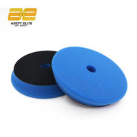 Tampon de polissage automobile OEM bleu personnalisable de 6,5 pouces avec éponge abrasive fine de grain 70 pour plateau de support de 6 pouces pour le polissage de la peinture automobile