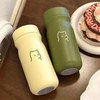 Bouteille d'eau isolée en acier inoxydable à double paroi de 320 ml avec motif de chat mignon