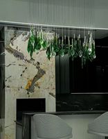 Lustre moderne lampe de salon atmosphère minimaliste lumière restaurant de luxe cristal nordique décoratif led plafonniers