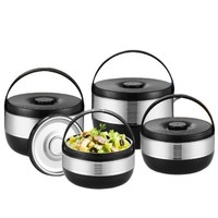 Vente en gros d'usine, chauffe-plats de grande capacité, 2-5-9-16L, 4 pièces, pots en acier inoxydable de grande taille, couleur noire, pots de cuisine classiques