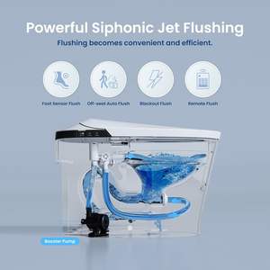 AKNIRL-Bidet de <span class=keywords><strong>Toilette</strong></span> Intelligent avec Siège Chauffant Intégré, <span class=keywords><strong>Pompe</strong></span> de Surpression Assistée, Eau Chaude, Séchoir à Air, Désodorisation Moderne - Product Image 2