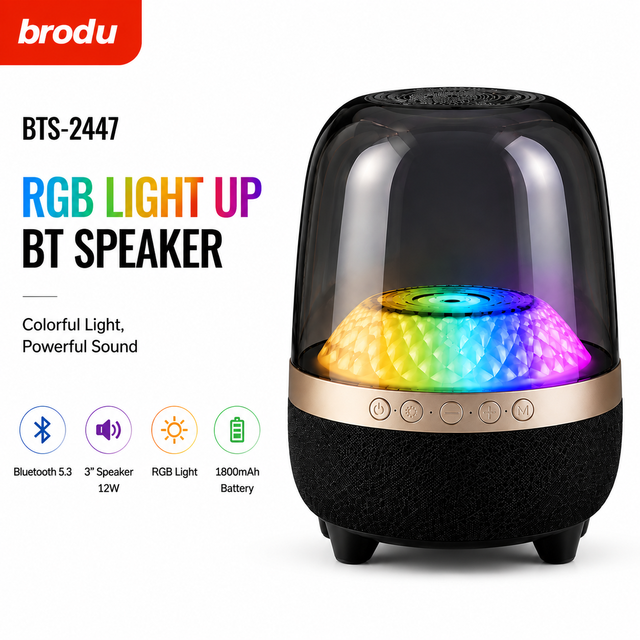 12W Portable RGB Light  Speaker Wireless Party Speaker With Colorful LED Lights Blue Tooth 5.3 Bass Sound