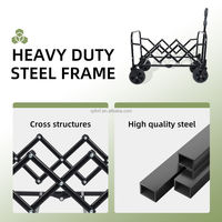 Vente directe d'usine, chariot pliable utilitaire à grande capacité, robuste, avec roues détachables, chariot de camping, utilisation en extérieur