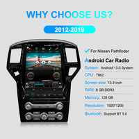 Autoradio Android Navihua avec Carplay, écran 13,3 pouces, pour Nissan Pathfinder 2012-2019, radio stéréo audio, unité principale Carplay