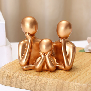 Figurines d'art en résine à thème humain, peintes à la main, écologiques, ensemble familial, décoration intérieure, cadeau - Product Image 1