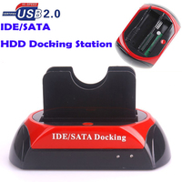 Estación de acoplamiento de disco duro SATA/IDE de 2,5/3,5 pulgadas, con USB Dual 2,0, todo en 1, IDE, SATA, HDD
