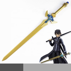 Personnalisé Métal Laque SAO Kirito Or Pedang Populaire <span class=keywords><strong>Anime</strong></span> Épée <span class=keywords><strong>Art</strong></span> En Ligne Cosplay Collection Excalibur Épée Lame - Product Image 1